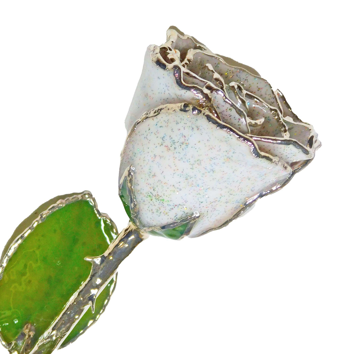 Silver Forever Rose - Opal Sparkle (October Birthstone)