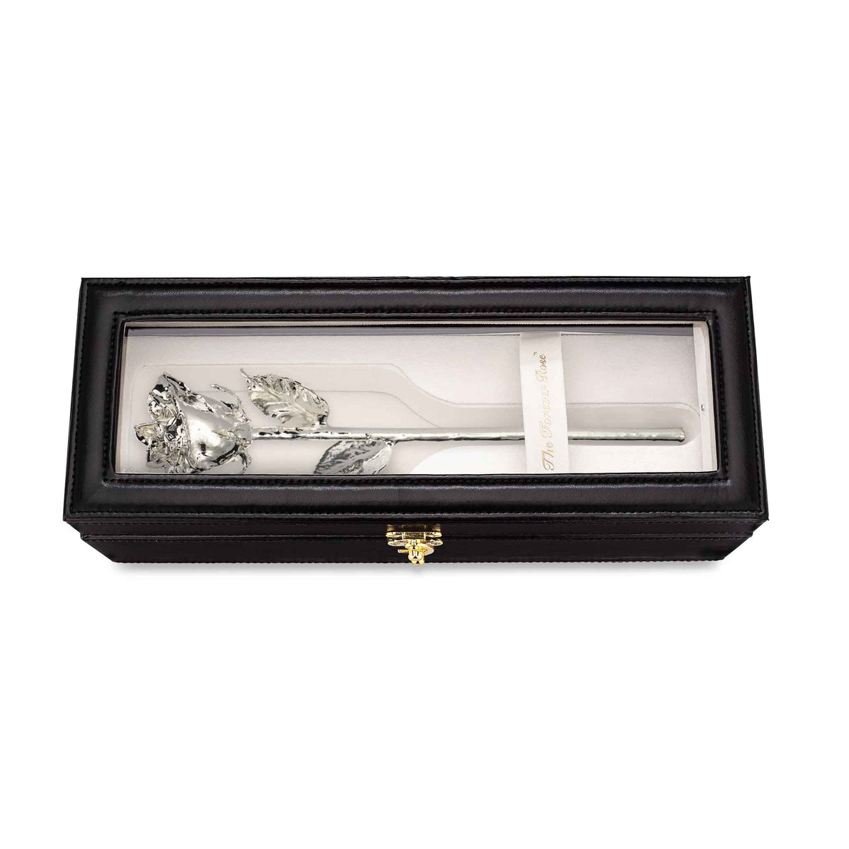 Forever Rose Leather Display Case Combo (Silver)