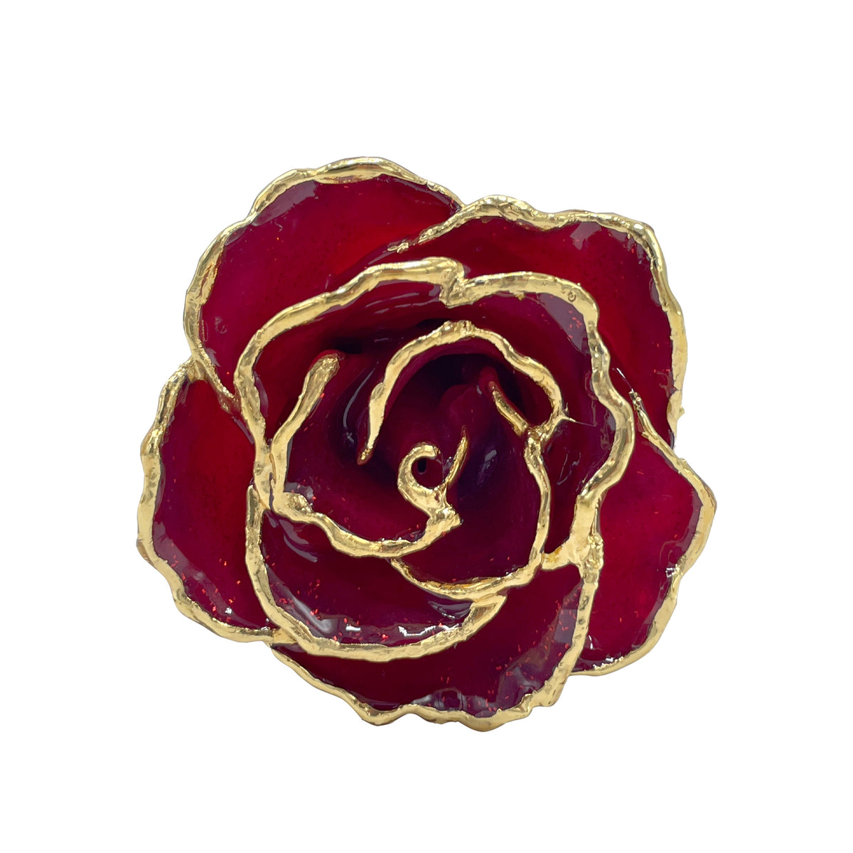 24K Gold Forever Rose - Ruby Red Sparkle (July Birthstone)