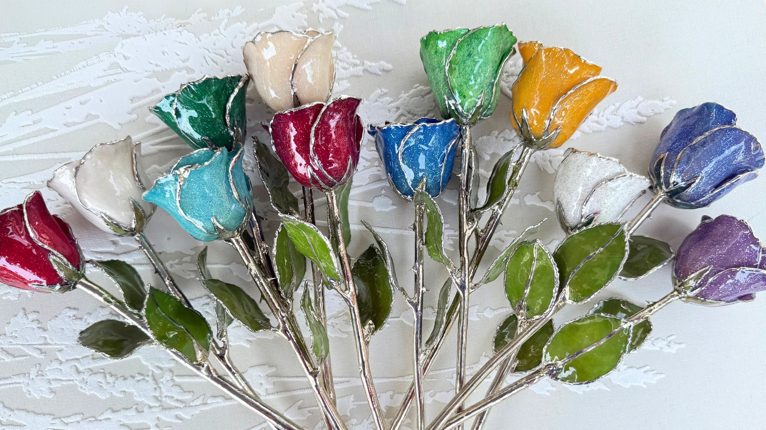 Silver Trimmed Forever Rose- Assortment of Colors