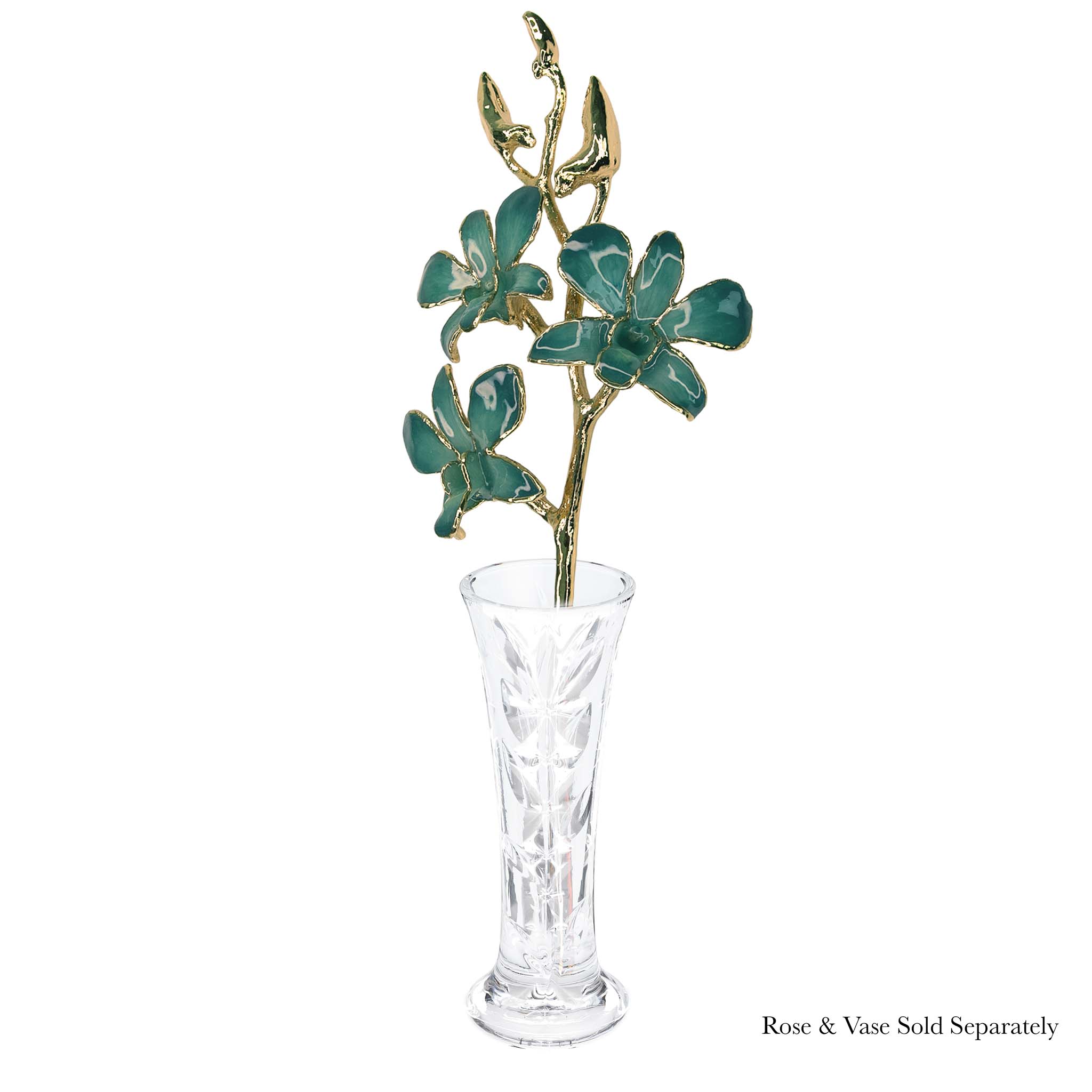 24K Gold Orchid - Velvet Emerald