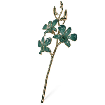 24K Gold Orchid - Velvet Emerald