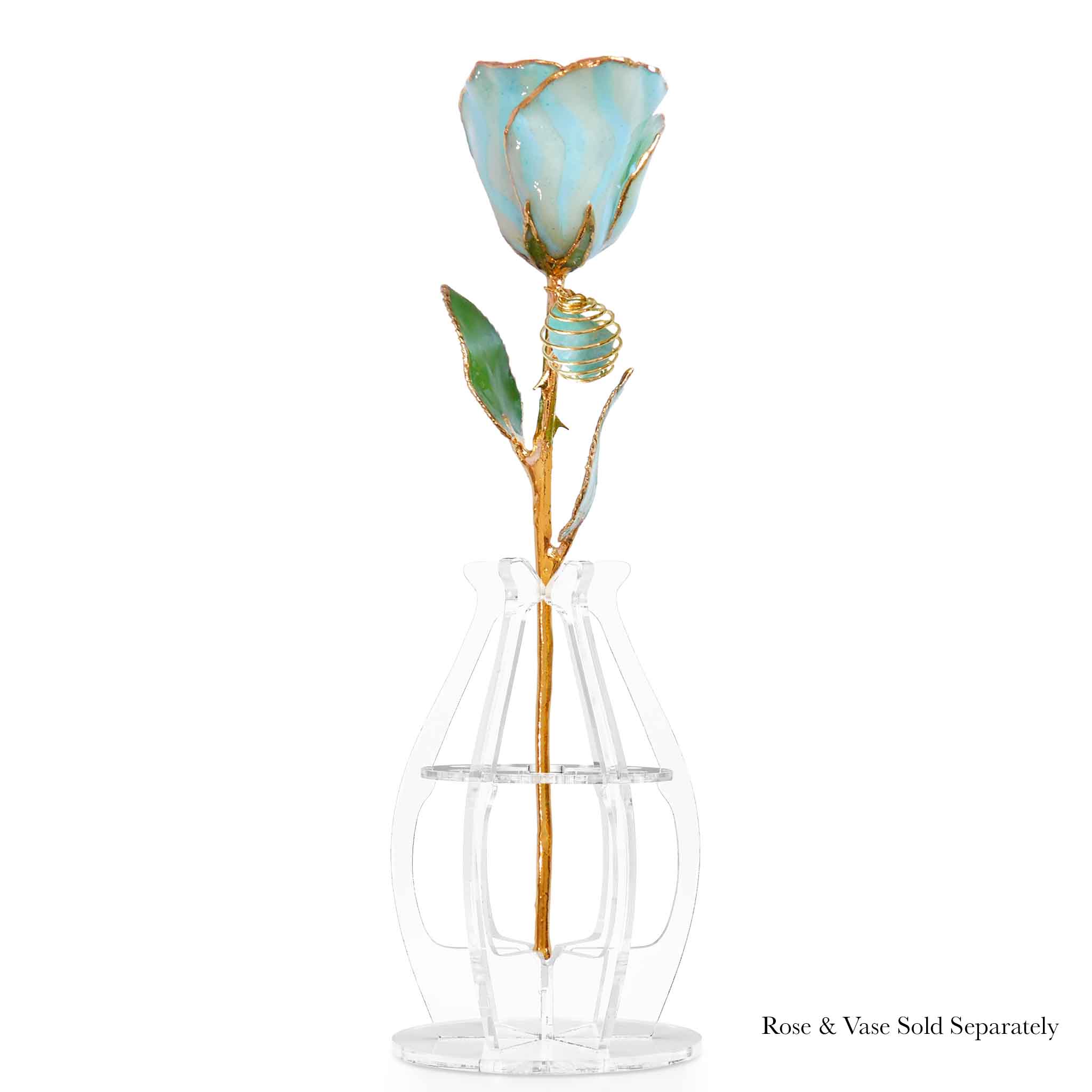 24K Gold Forever Rose - Amazonite