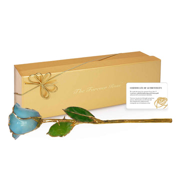 24K Gold Forever Rose - Baby Blue