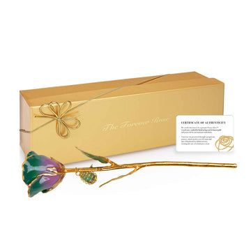 24K Gold Forever Rose - Fluorite Rainbow