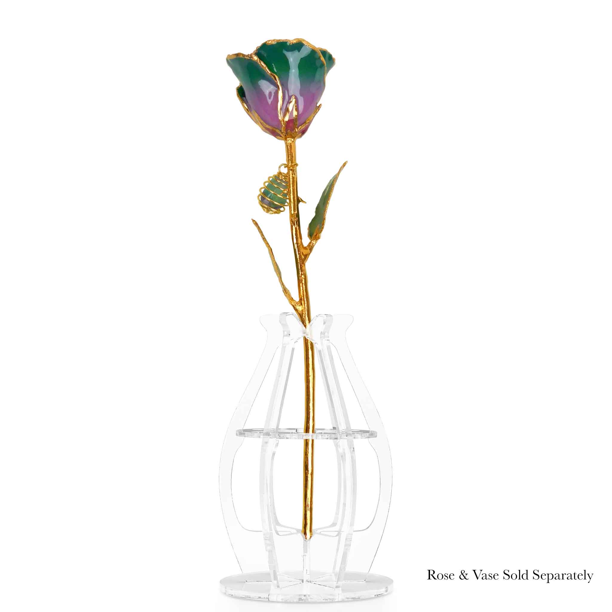 24K Gold Forever Rose - Fluorite Rainbow