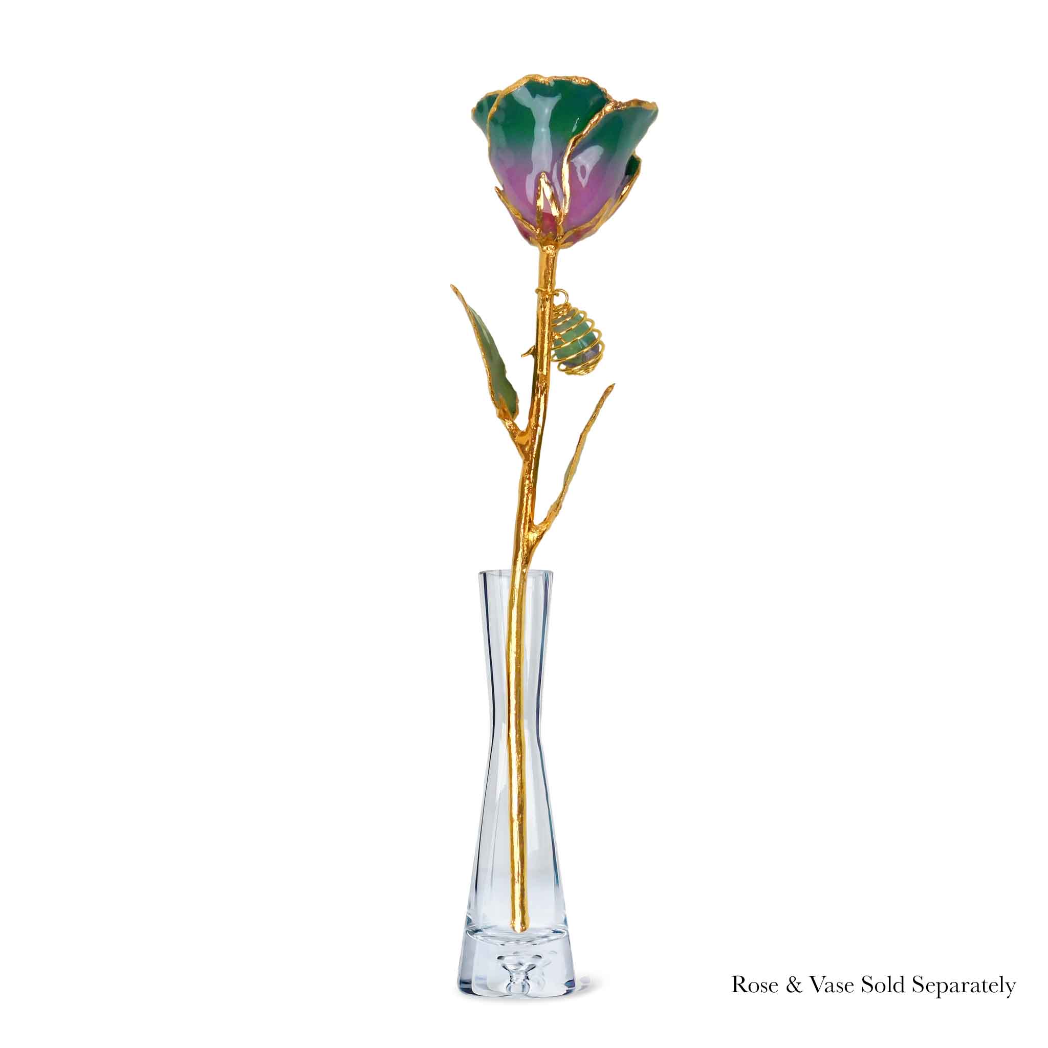 24K Gold Forever Rose - Fluorite Rainbow