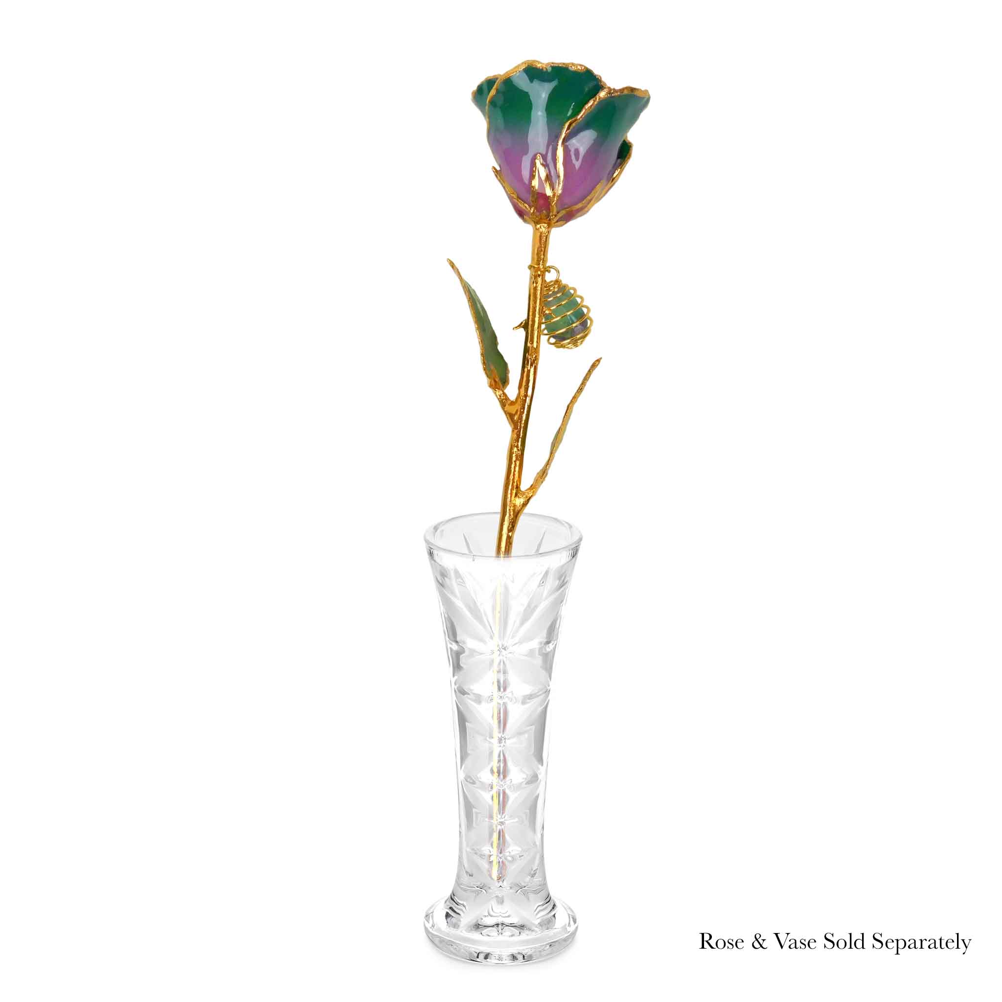 24K Gold Forever Rose - Fluorite Rainbow