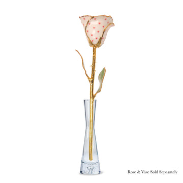 24K Gold Forever Rose - Heart Rose - White (Red Hearts)
