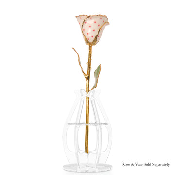 24K Gold Forever Rose - Heart Rose - White (Red Hearts)