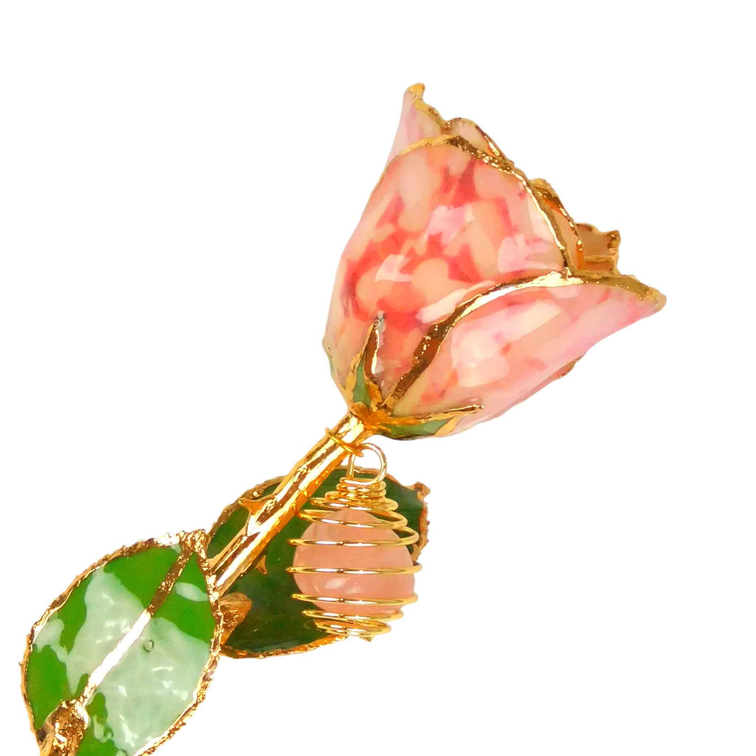 24K Gold Forever Rose - Rose Quartz