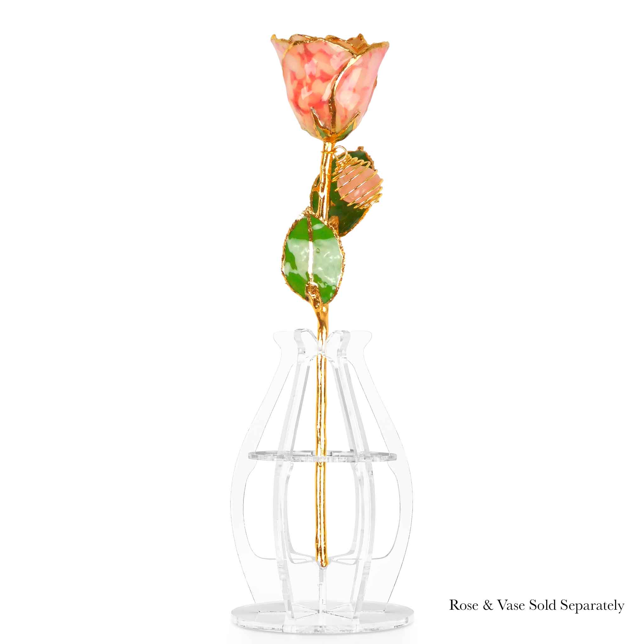 24K Gold Forever Rose - Rose Quartz