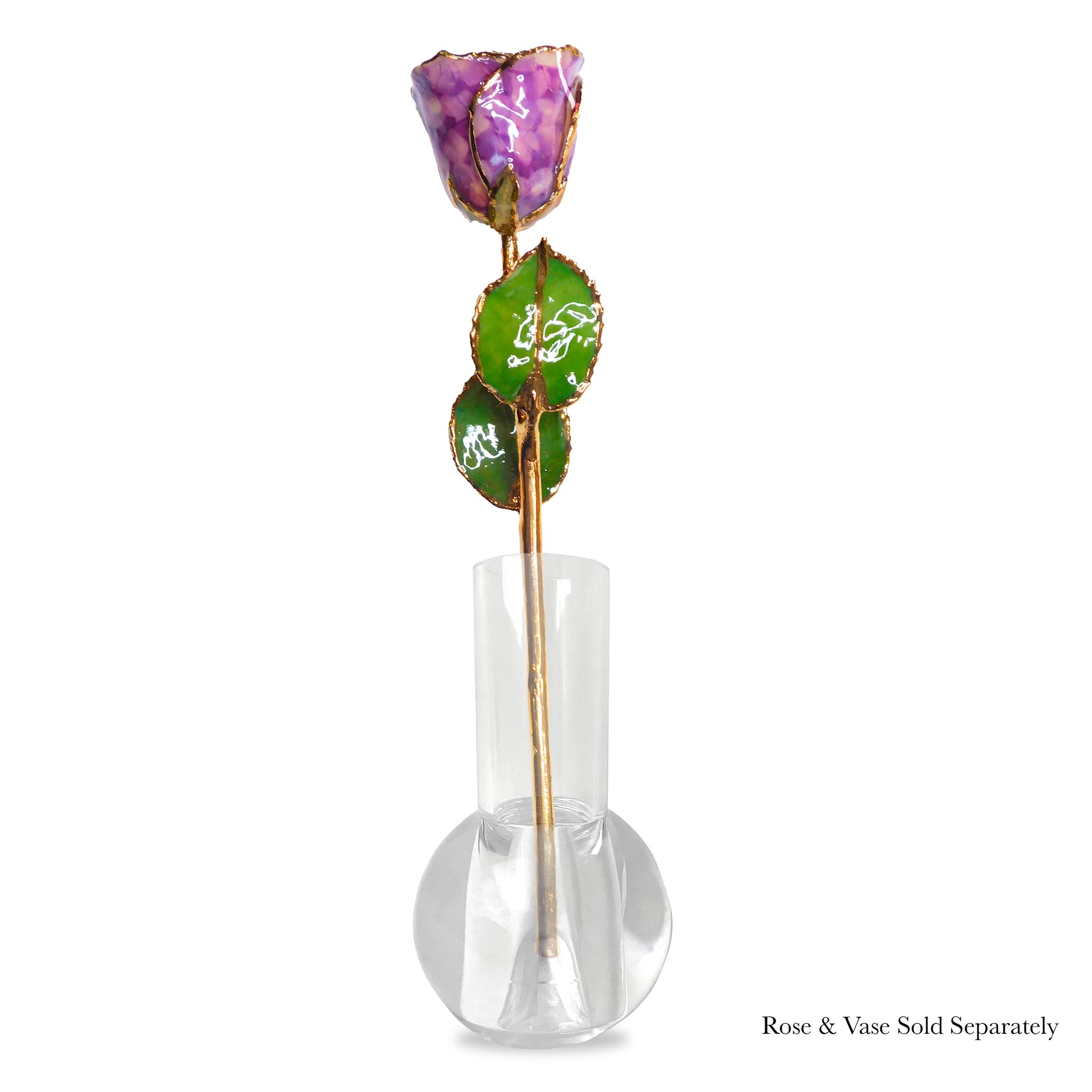 24K Gold Forever Rose - Purple Quartz