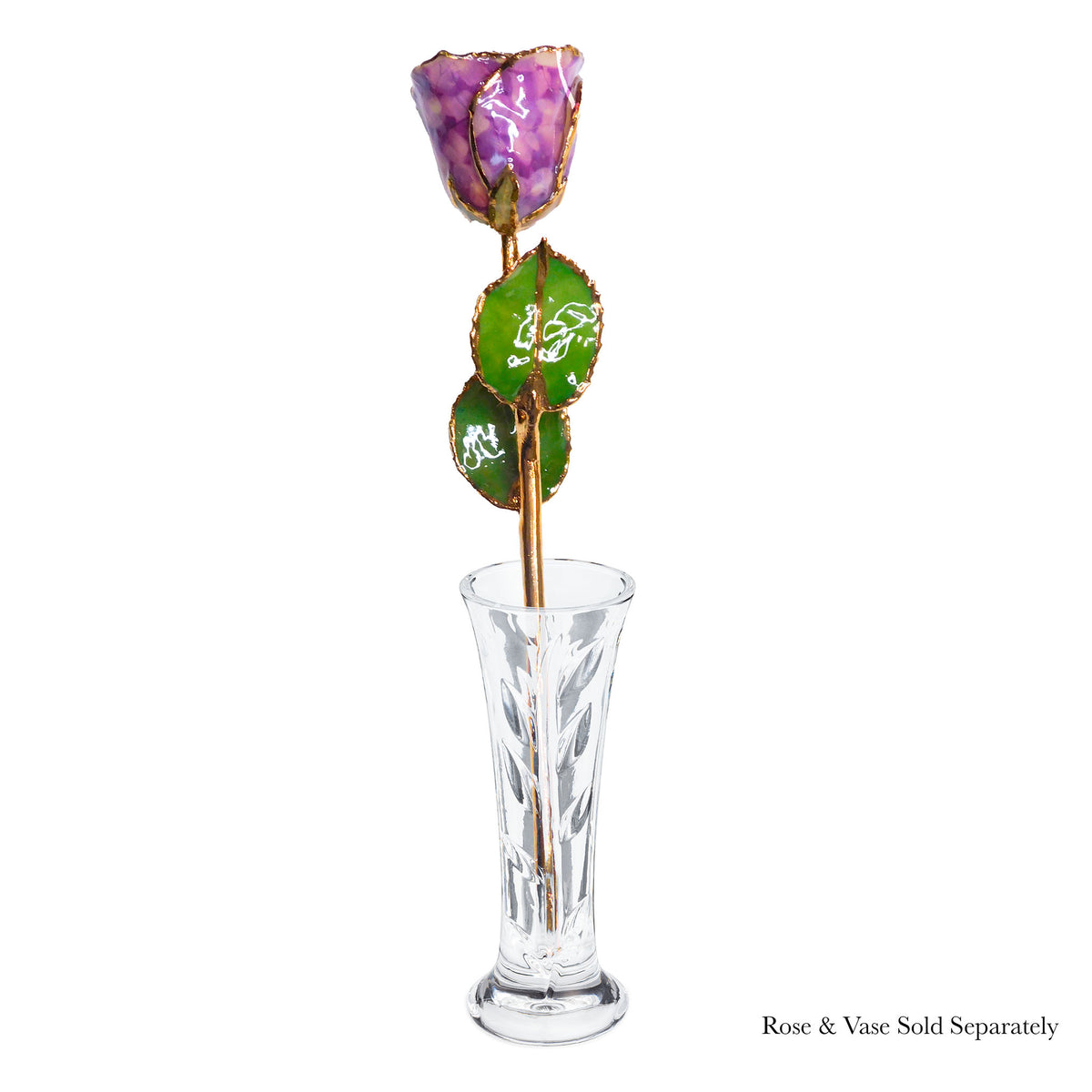 24K Gold Forever Rose - Purple Quartz
