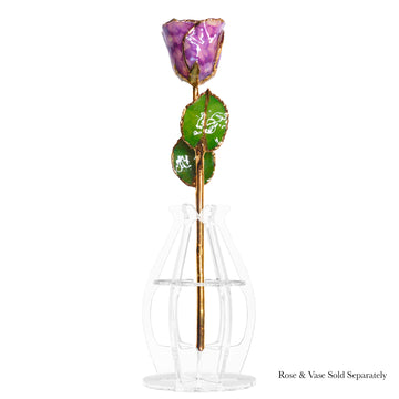 24K Gold Forever Rose - Purple Quartz