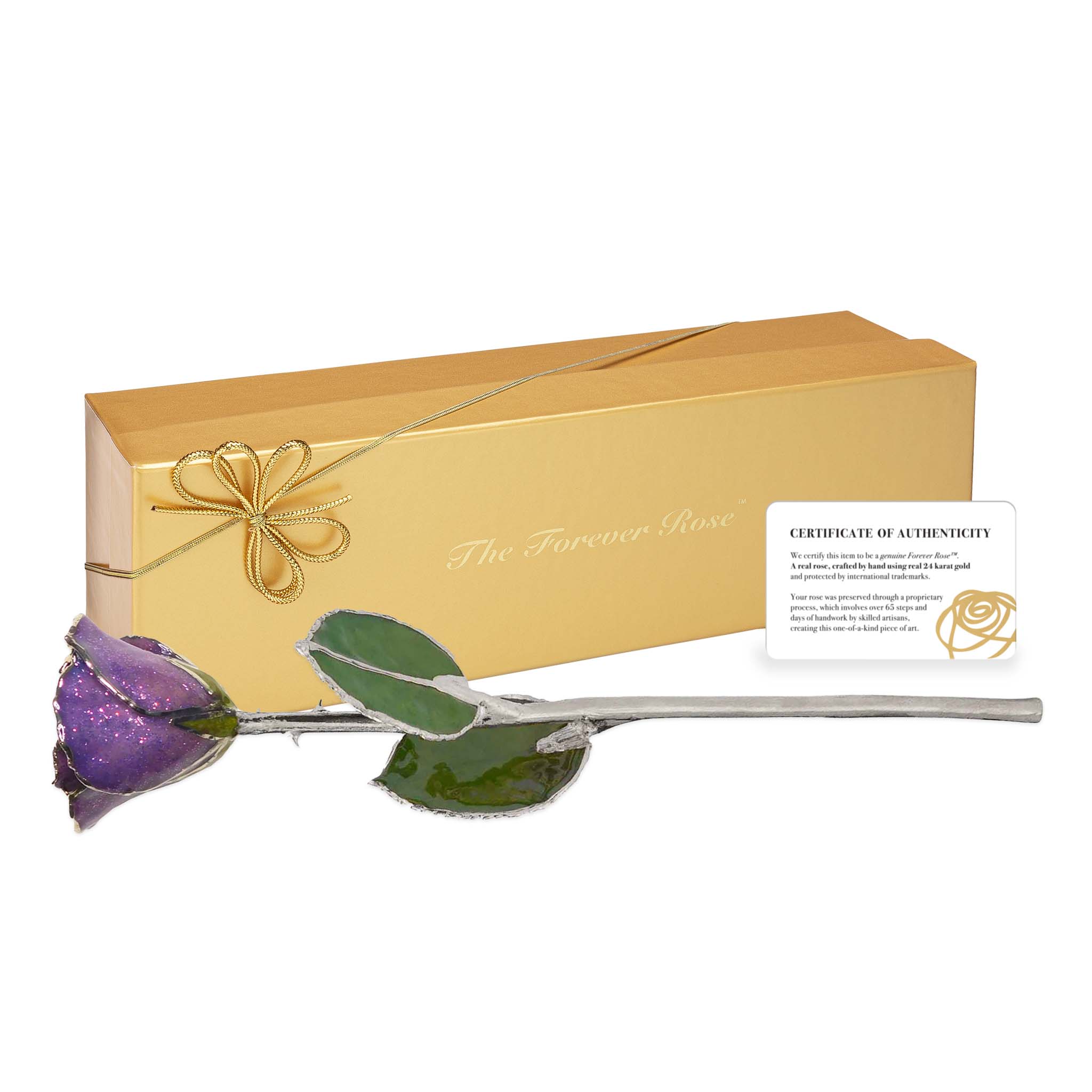 Silver Forever Rose - Amethyst (February Birthstone)