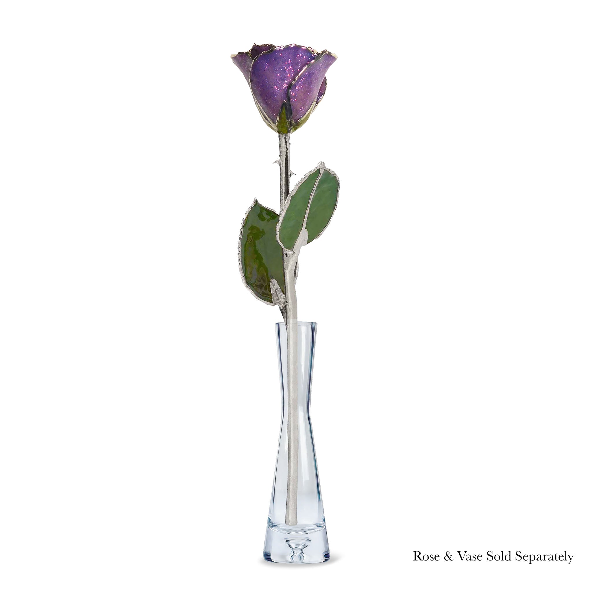 Silver Forever Rose - Amethyst (February Birthstone)