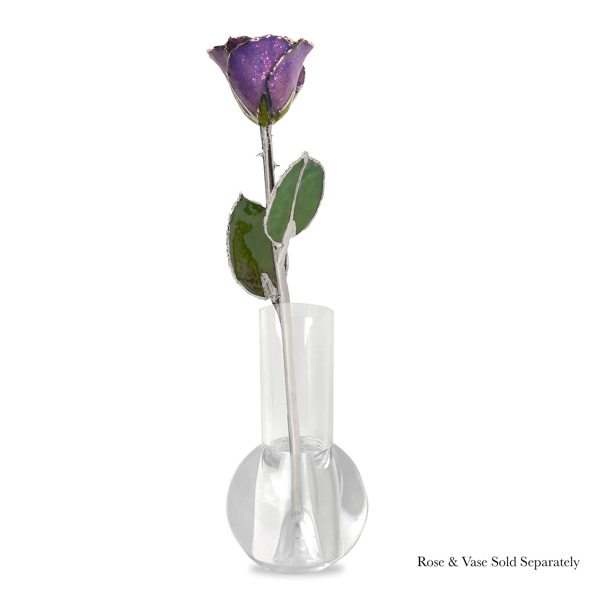 Silver Forever Rose - Amethyst (February Birthstone)