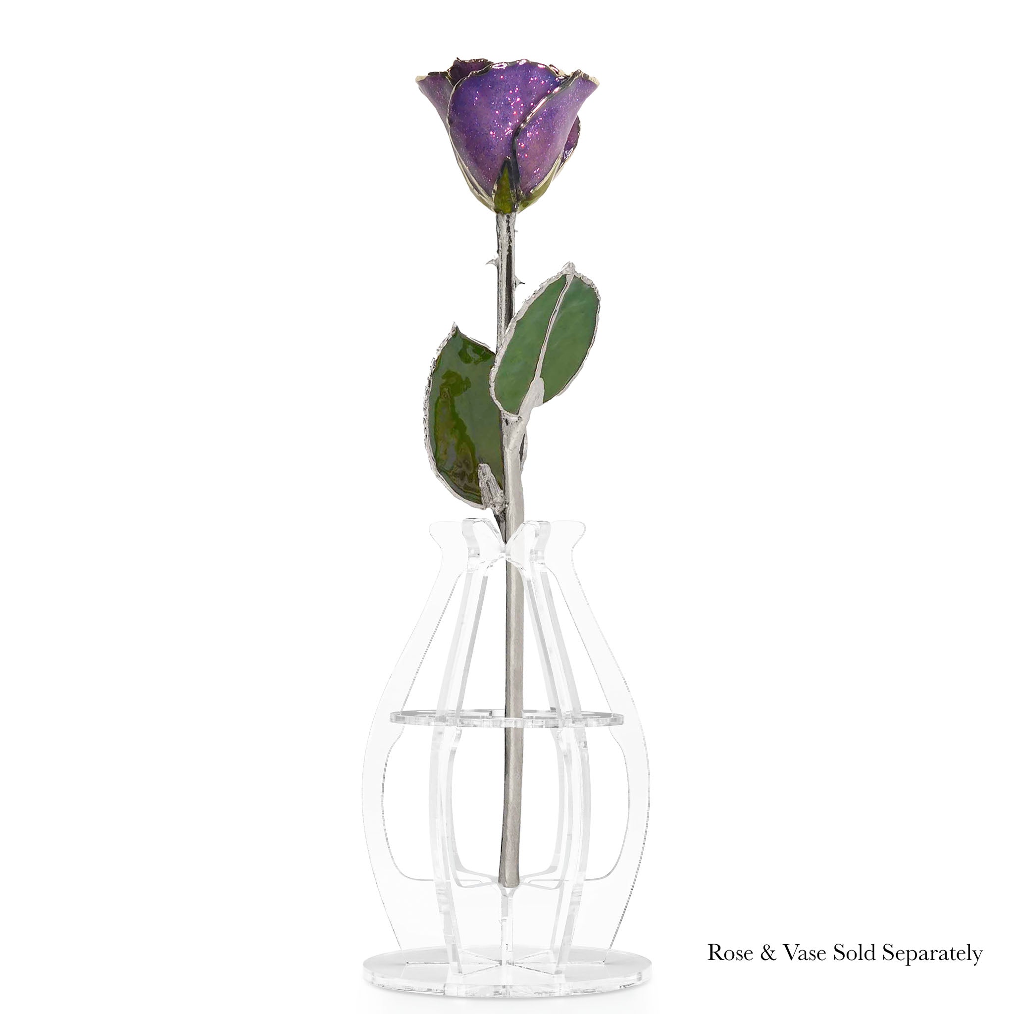 Silver Forever Rose - Amethyst (February Birthstone)