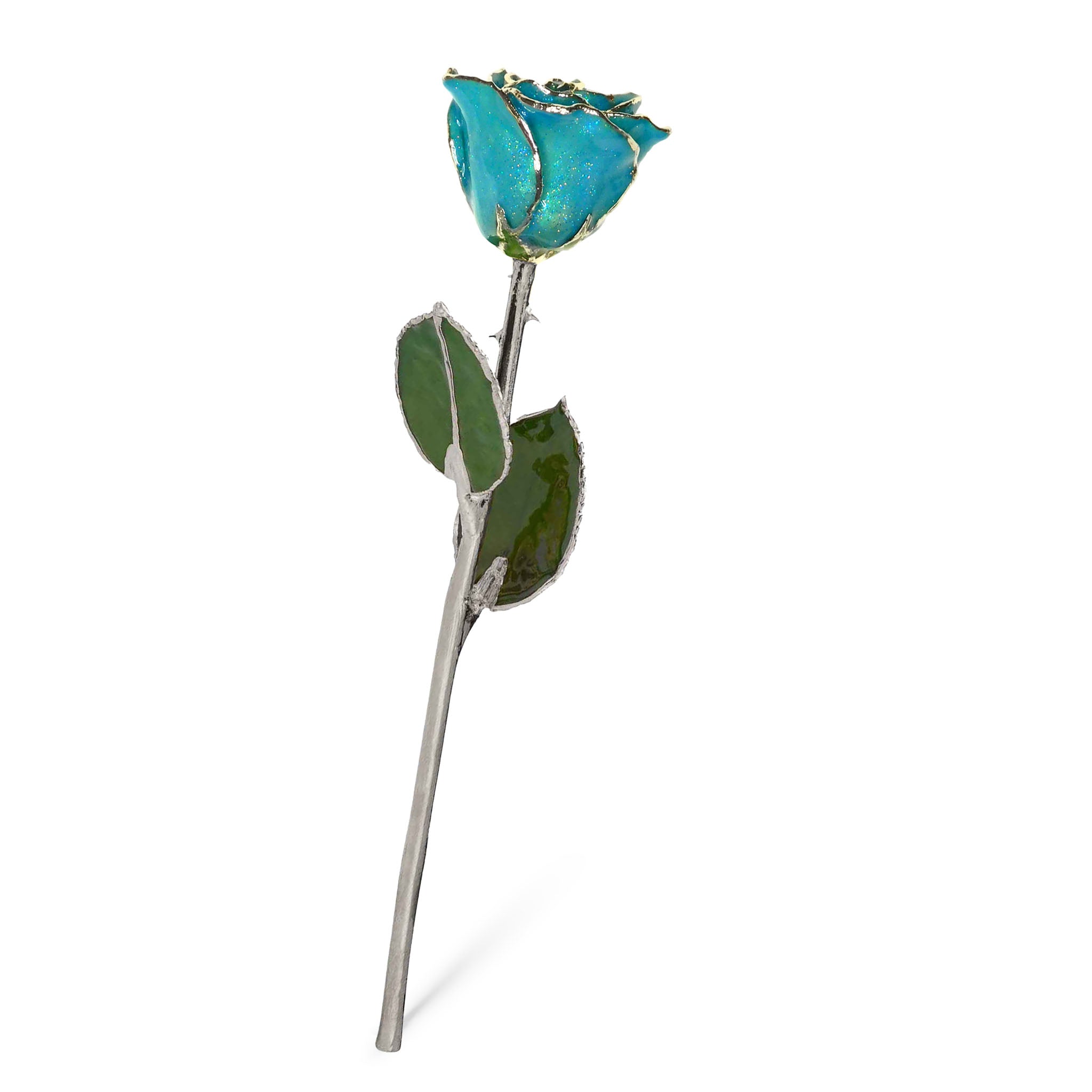 Silver Forever Rose - Aquamarine Sparkle (March Birthstone)