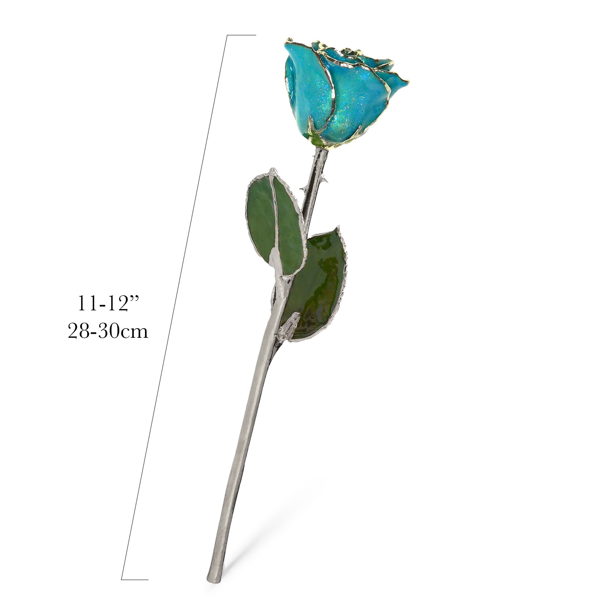 Silver Forever Rose - Aquamarine Sparkle (March Birthstone)