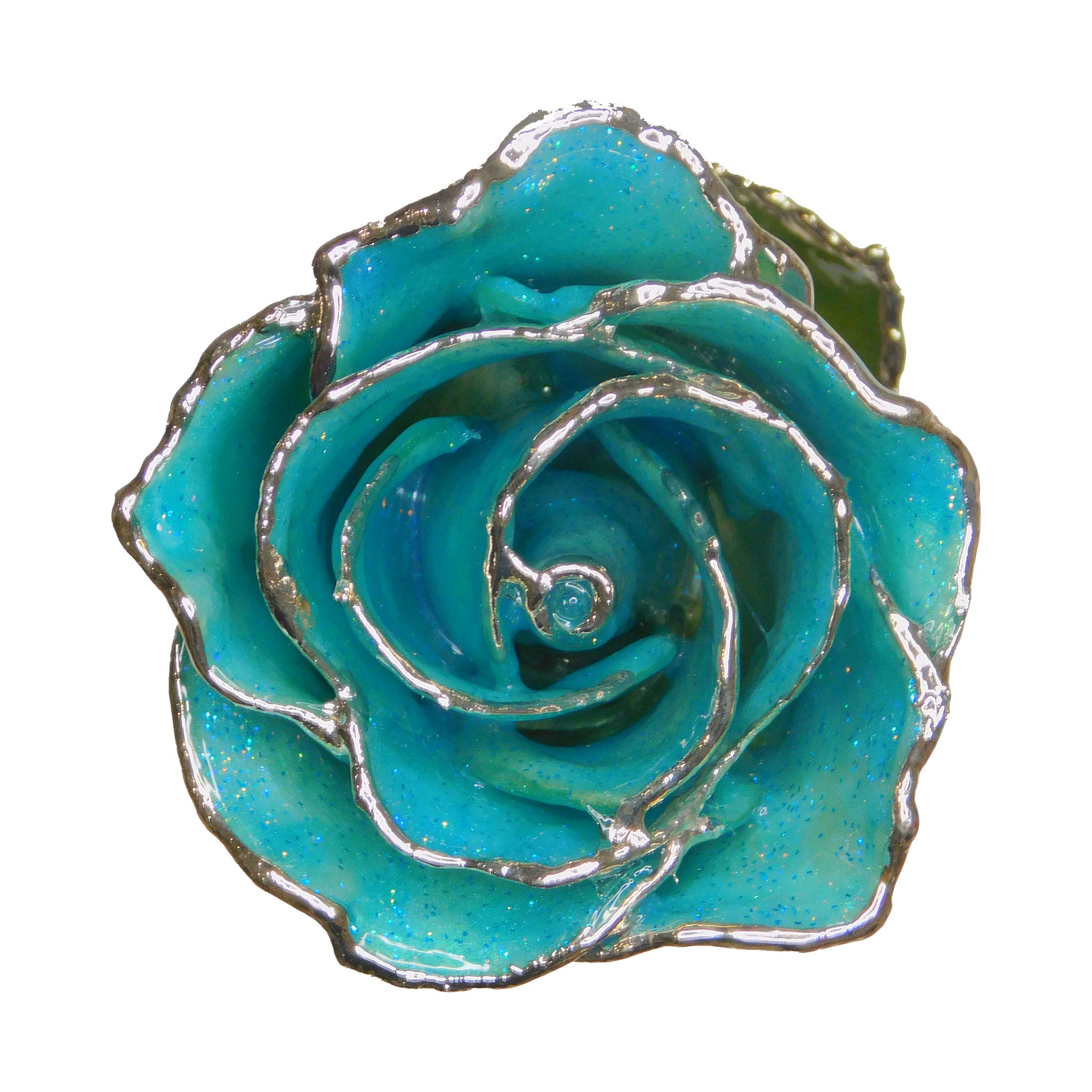 Silver Forever Rose - Aquamarine Sparkle (March Birthstone)