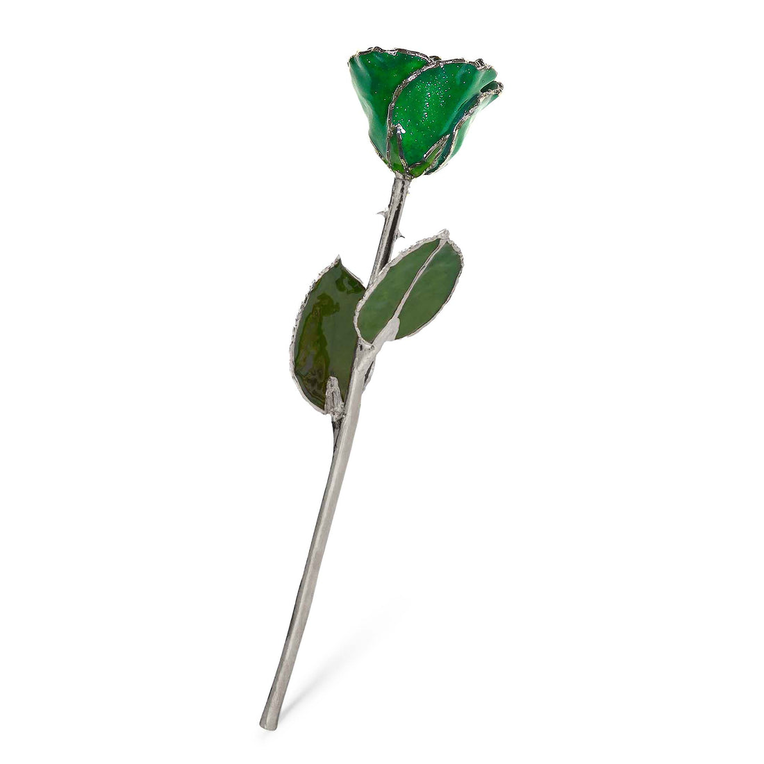 Silver Forever Rose - Emerald (May Birthstone)