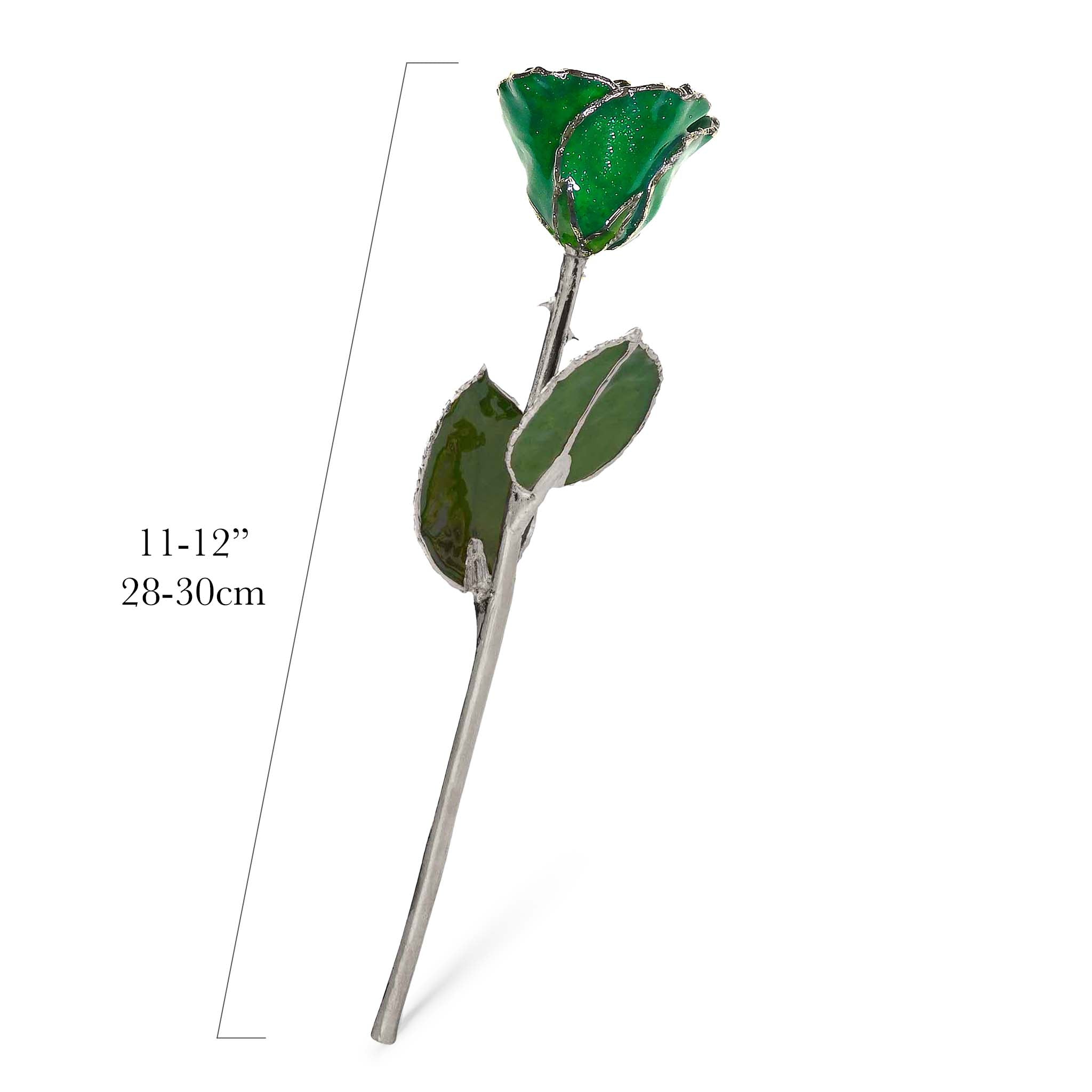Silver Forever Rose - Emerald (May Birthstone)