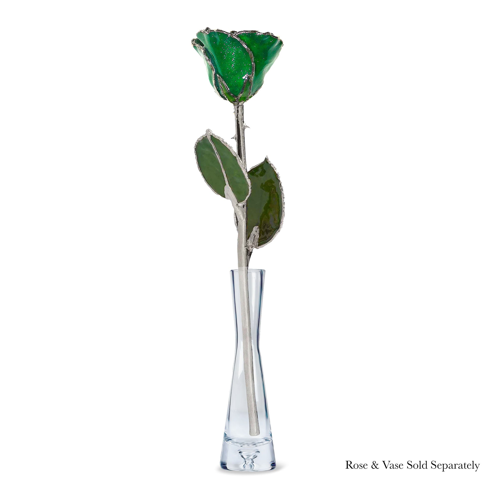 Silver Forever Rose - Emerald (May Birthstone)