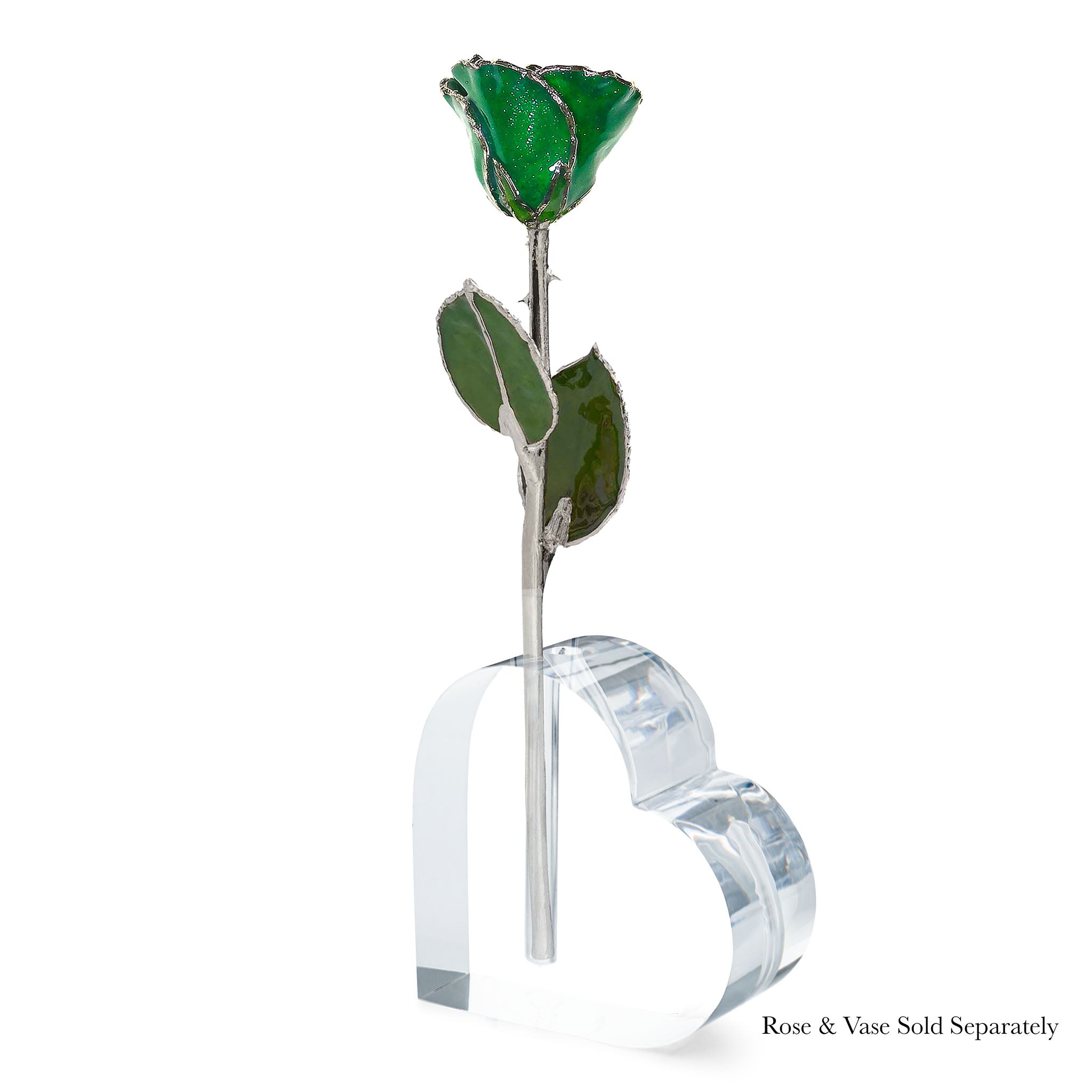 Silver Forever Rose - Emerald (May Birthstone)