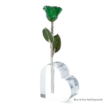 Silver Forever Rose - Emerald (May Birthstone)