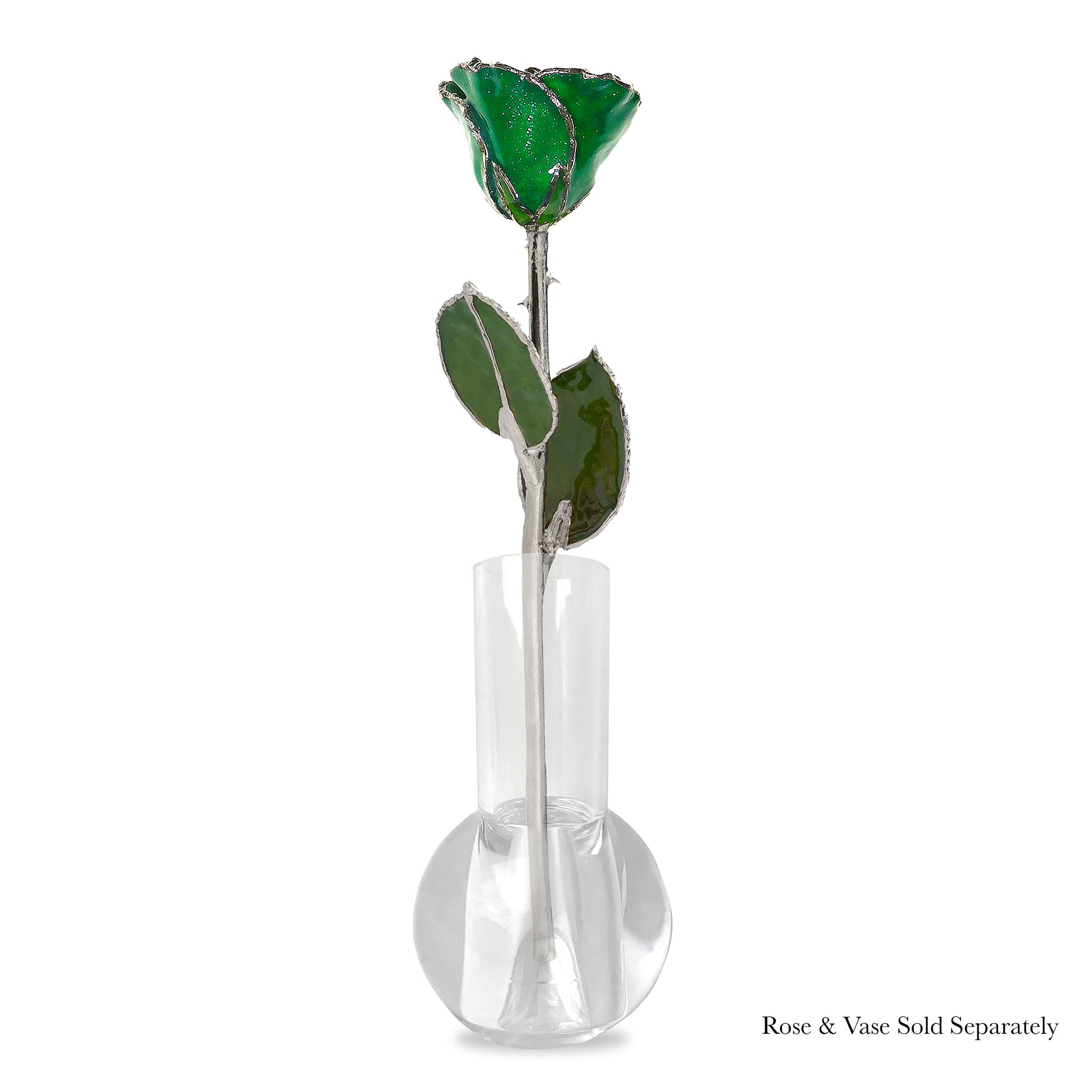 Silver Forever Rose - Emerald (May Birthstone)