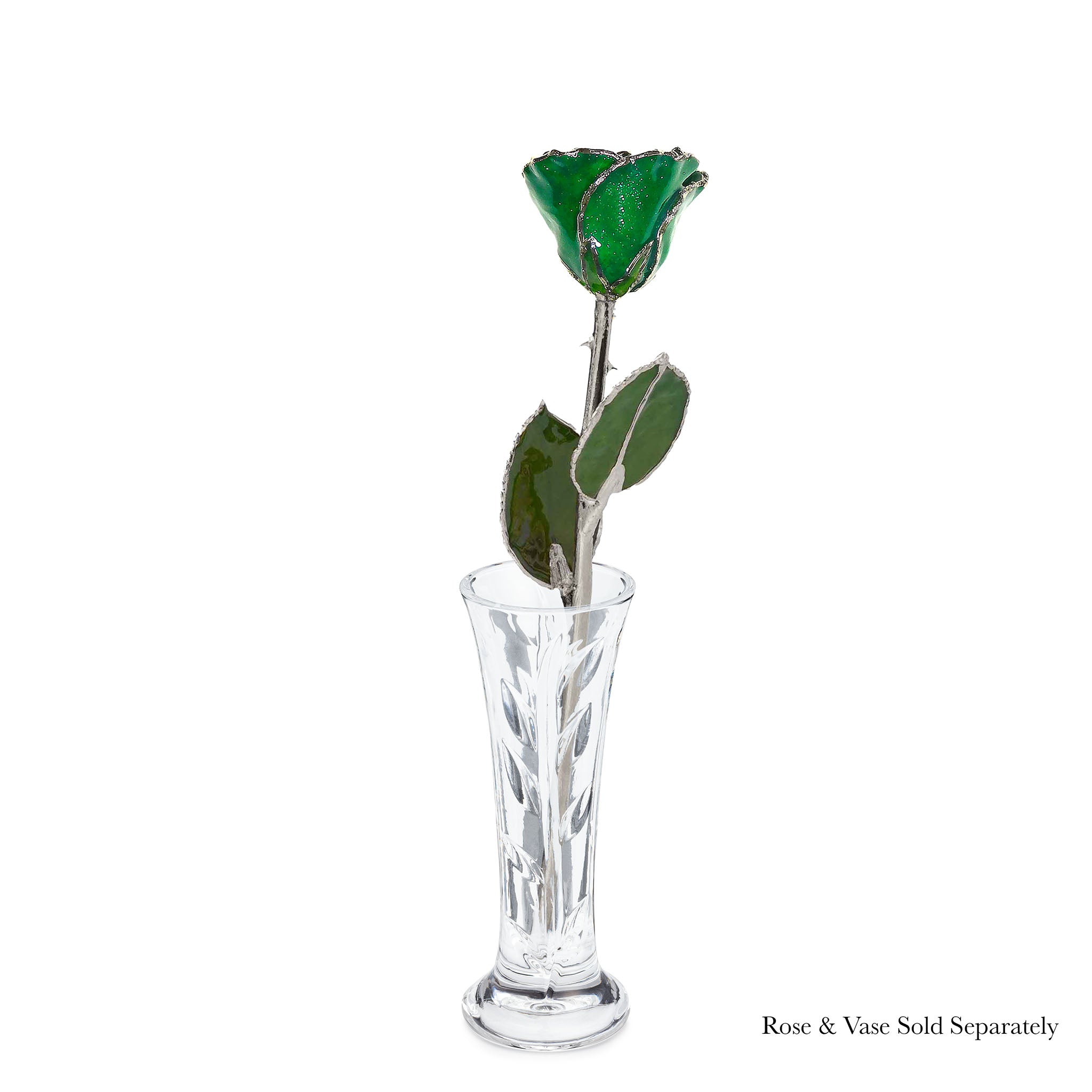 Silver Forever Rose - Emerald (May Birthstone)