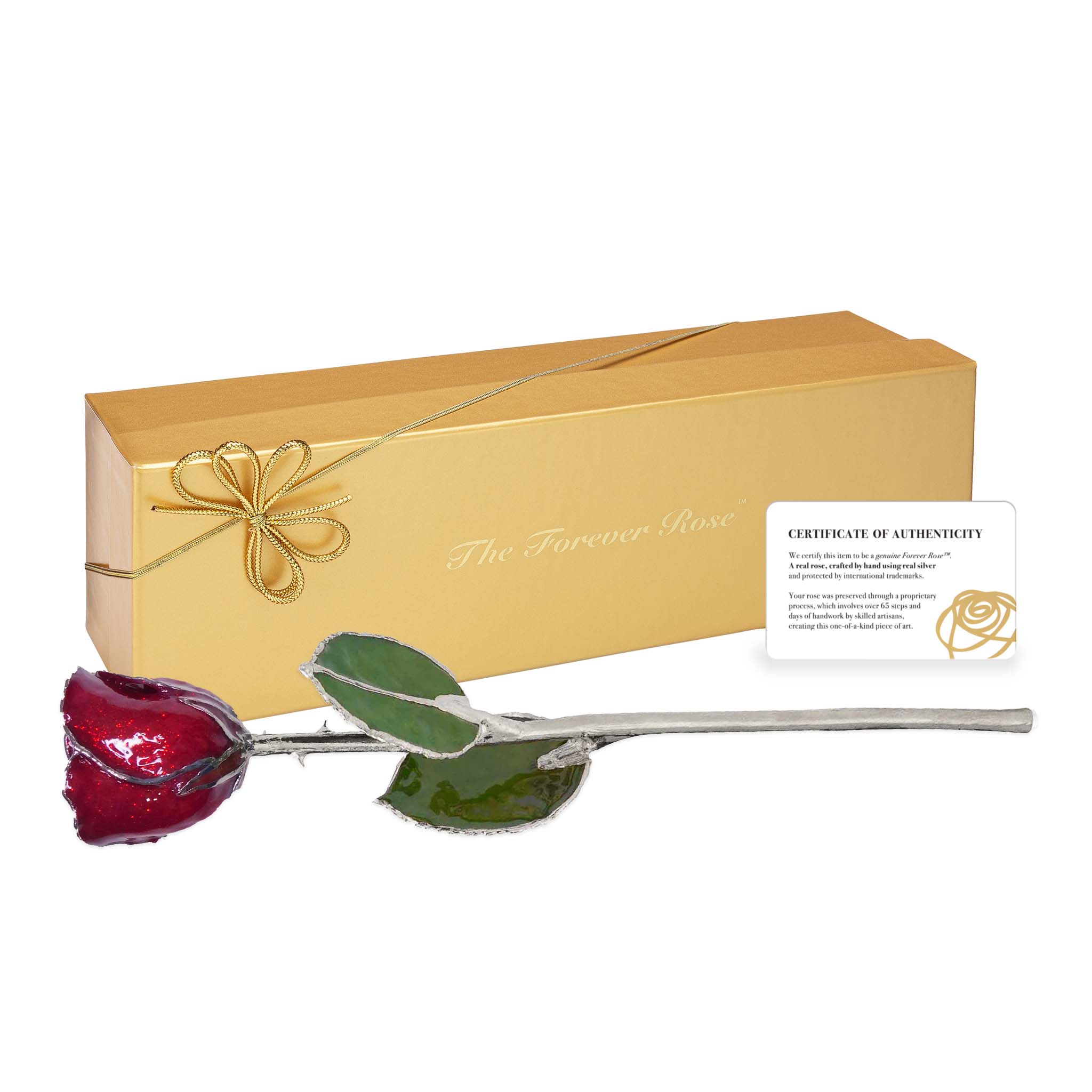 Silver Forever Rose - Garnet (January Birthstone)