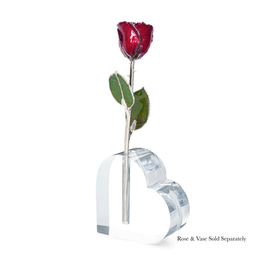 Silver Forever Rose - Garnet (January Birthstone)