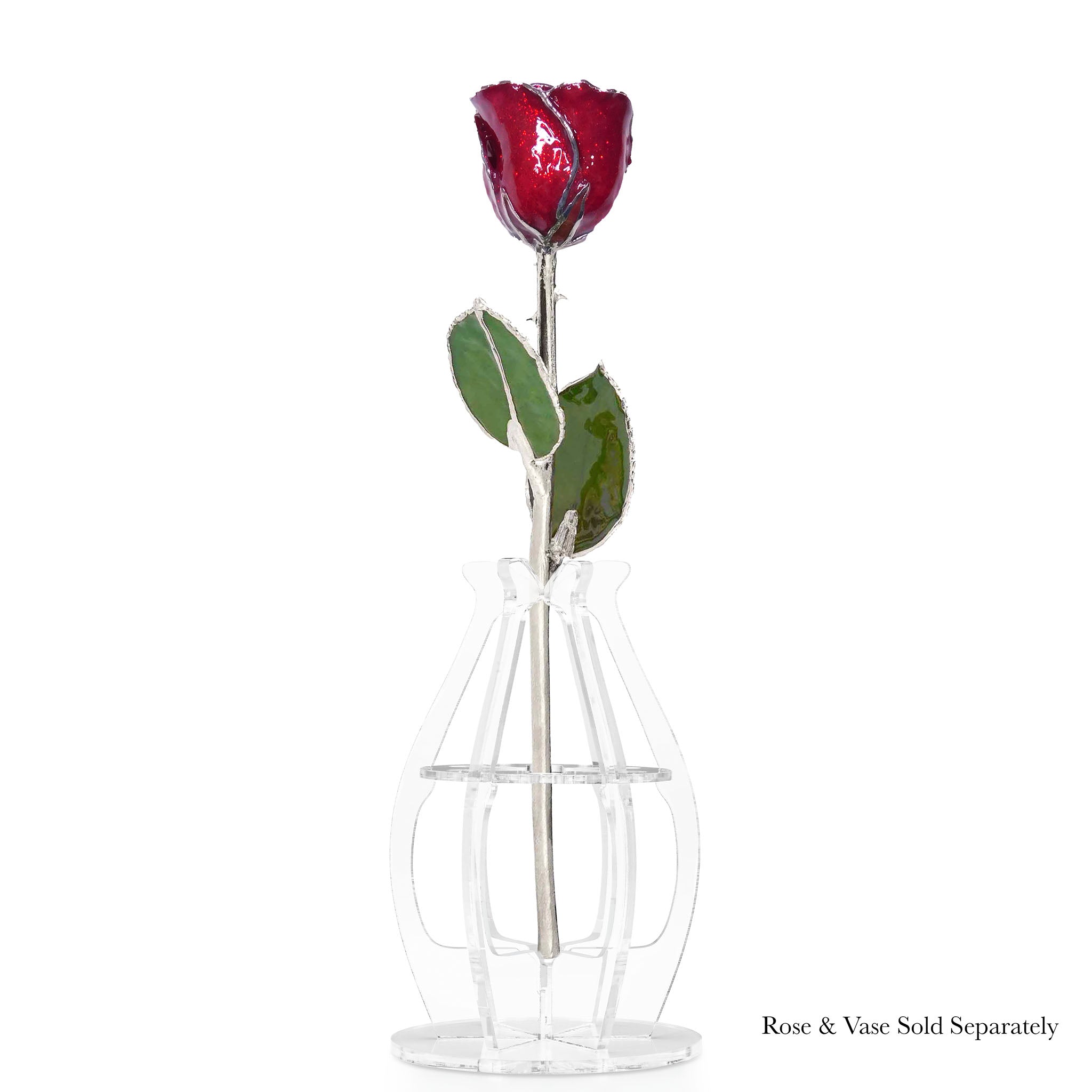 Silver Forever Rose - Garnet (January Birthstone)