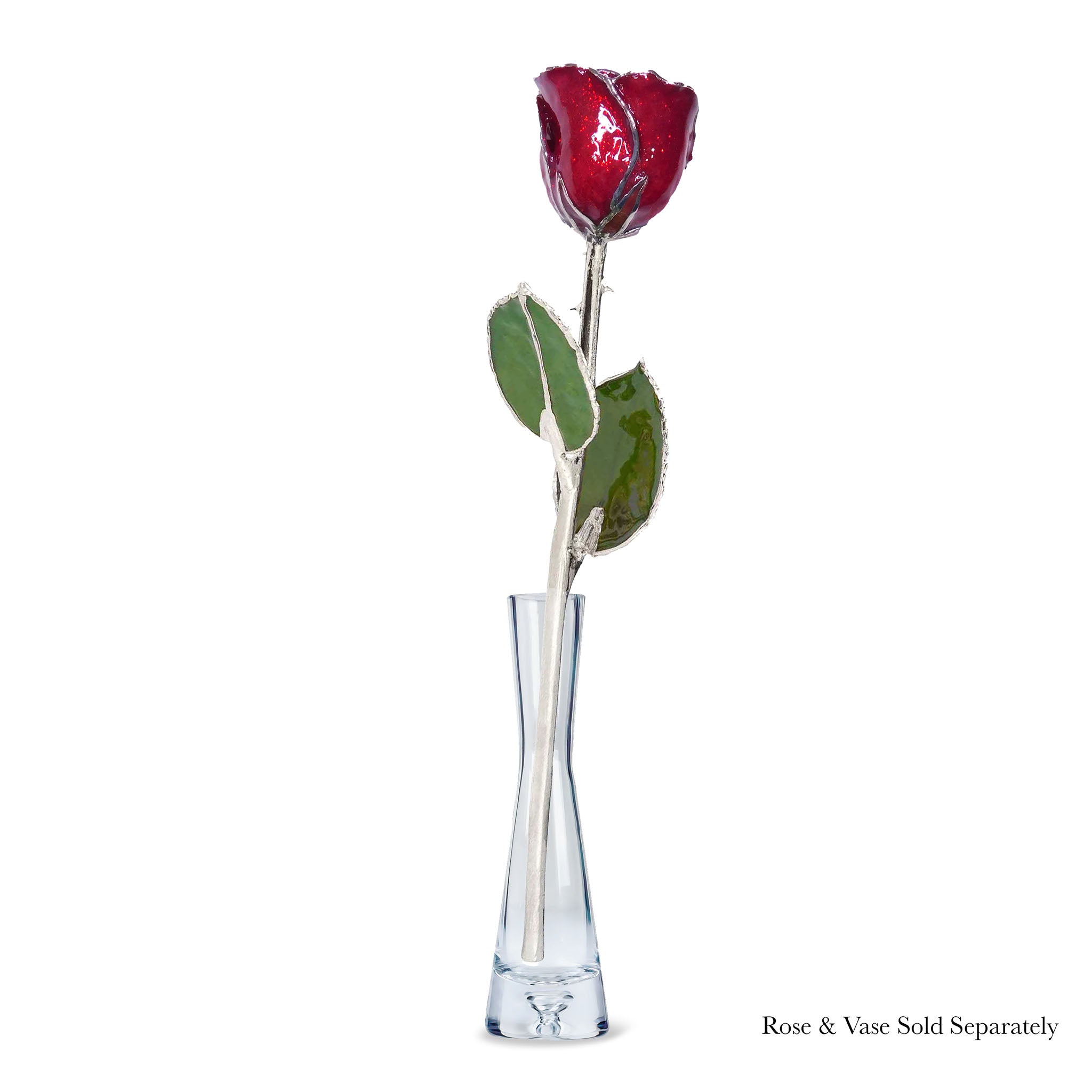 Silver Forever Rose - Garnet (January Birthstone)