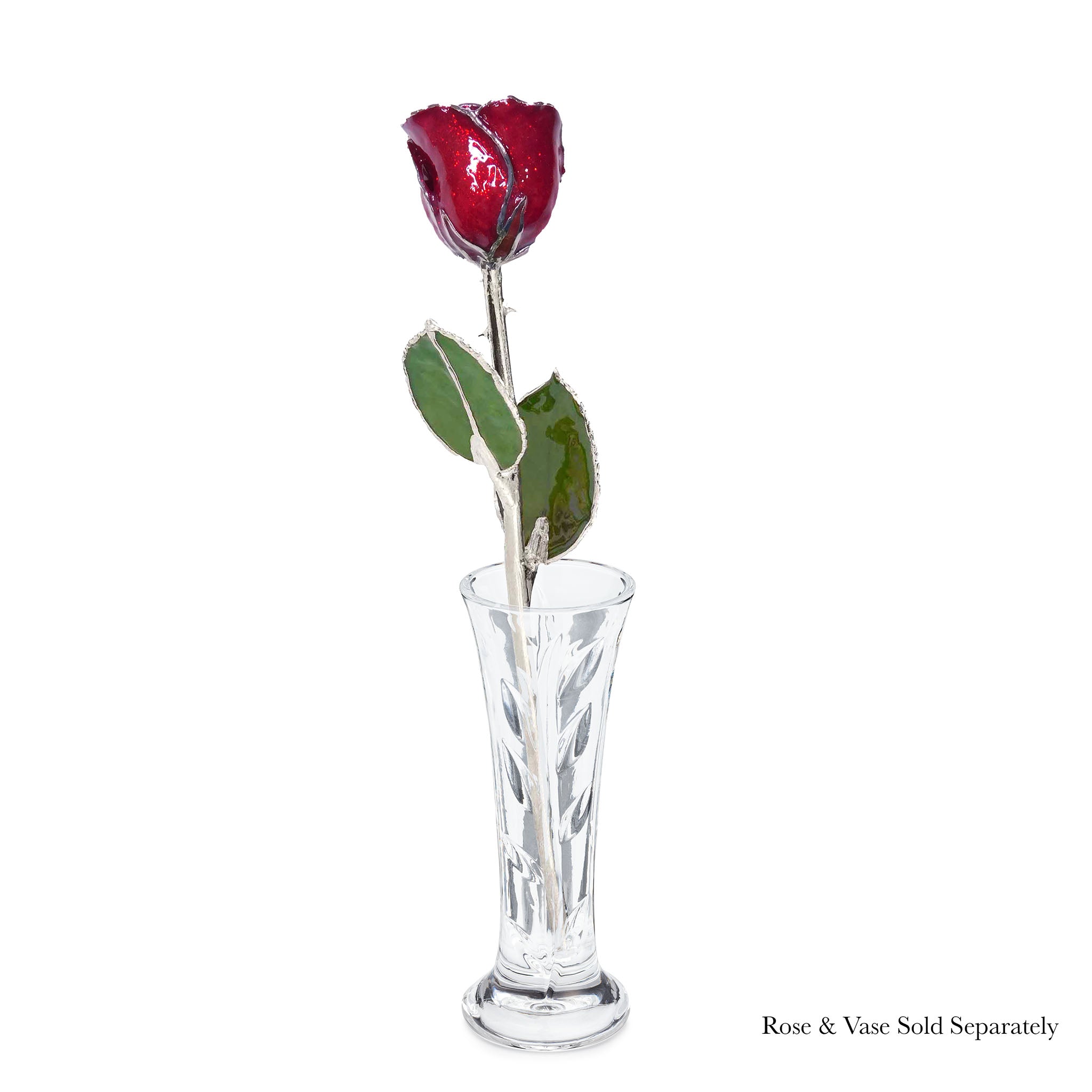 Silver Forever Rose - Garnet (January Birthstone)