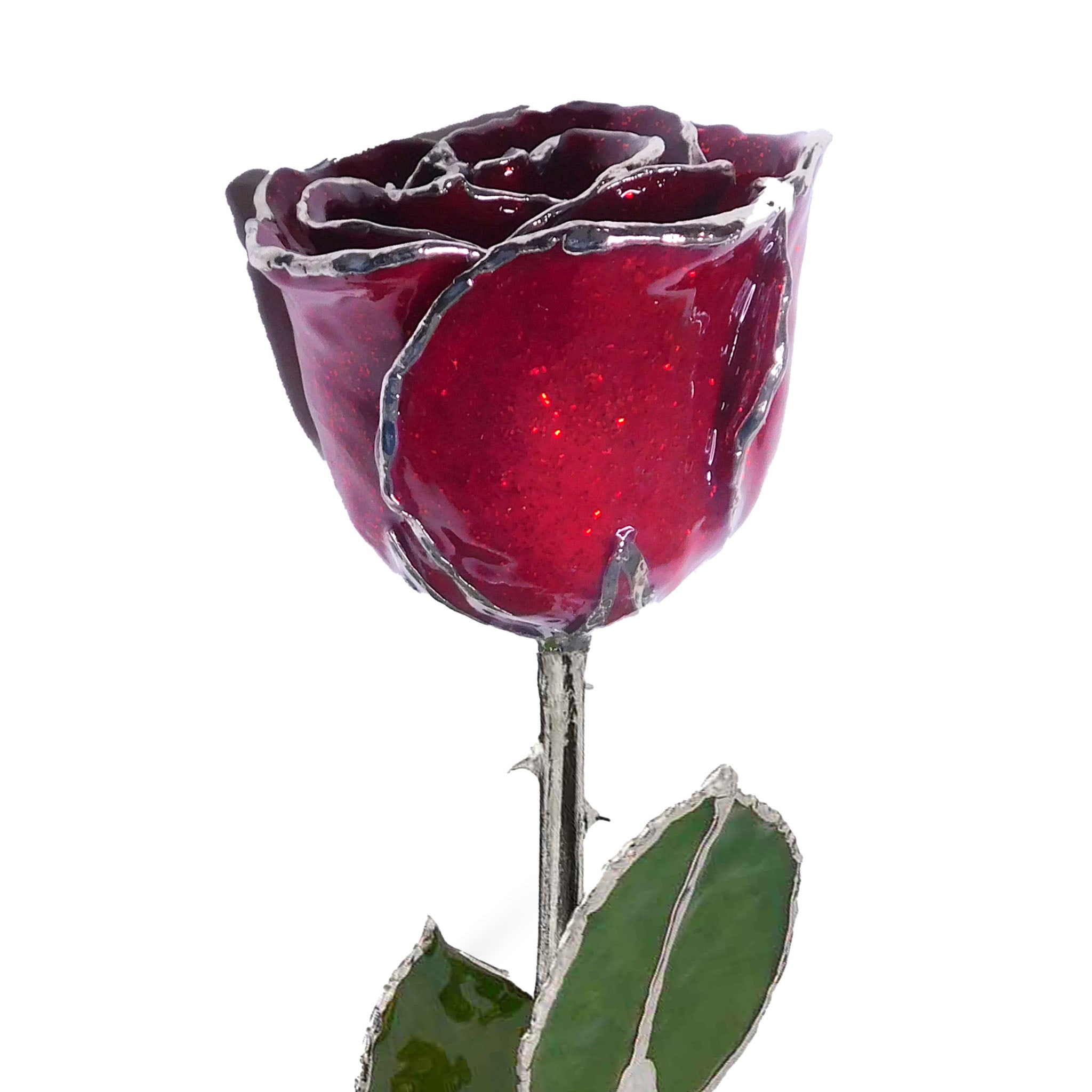 Silver Forever Rose - Garnet (January Birthstone)