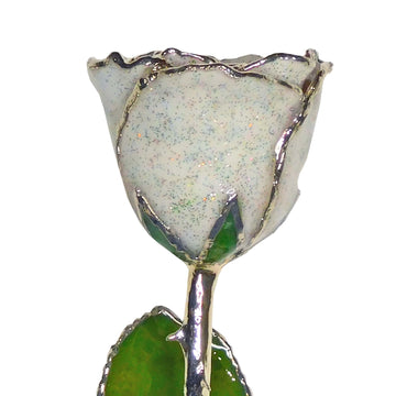 Silver Forever Rose - Opal Sparkle (October Birthstone)