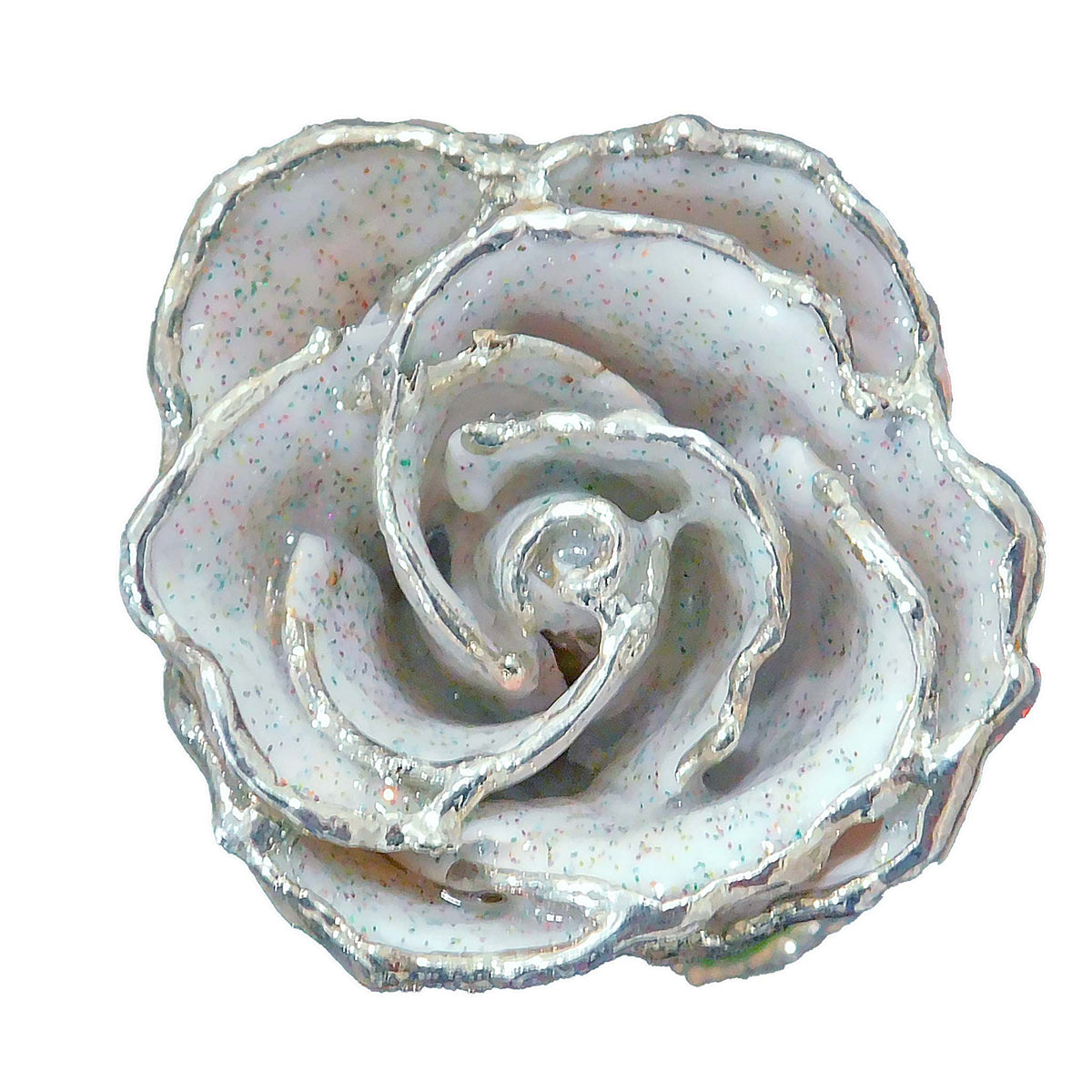 Silver Forever Rose - Opal Sparkle (October Birthstone)