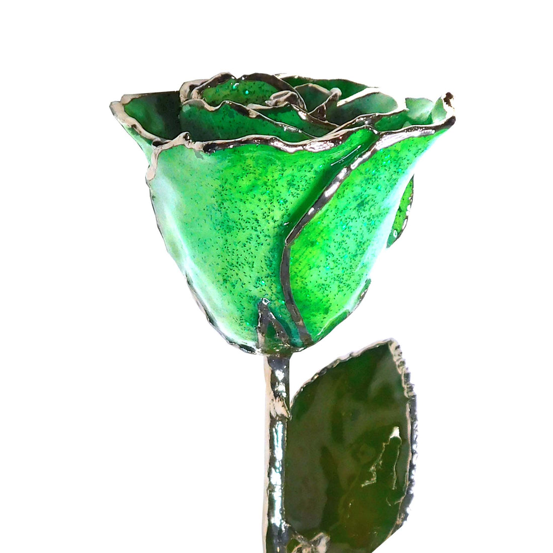 Silver Forever Rose - Peridot Sparkle (August Birthstone)
