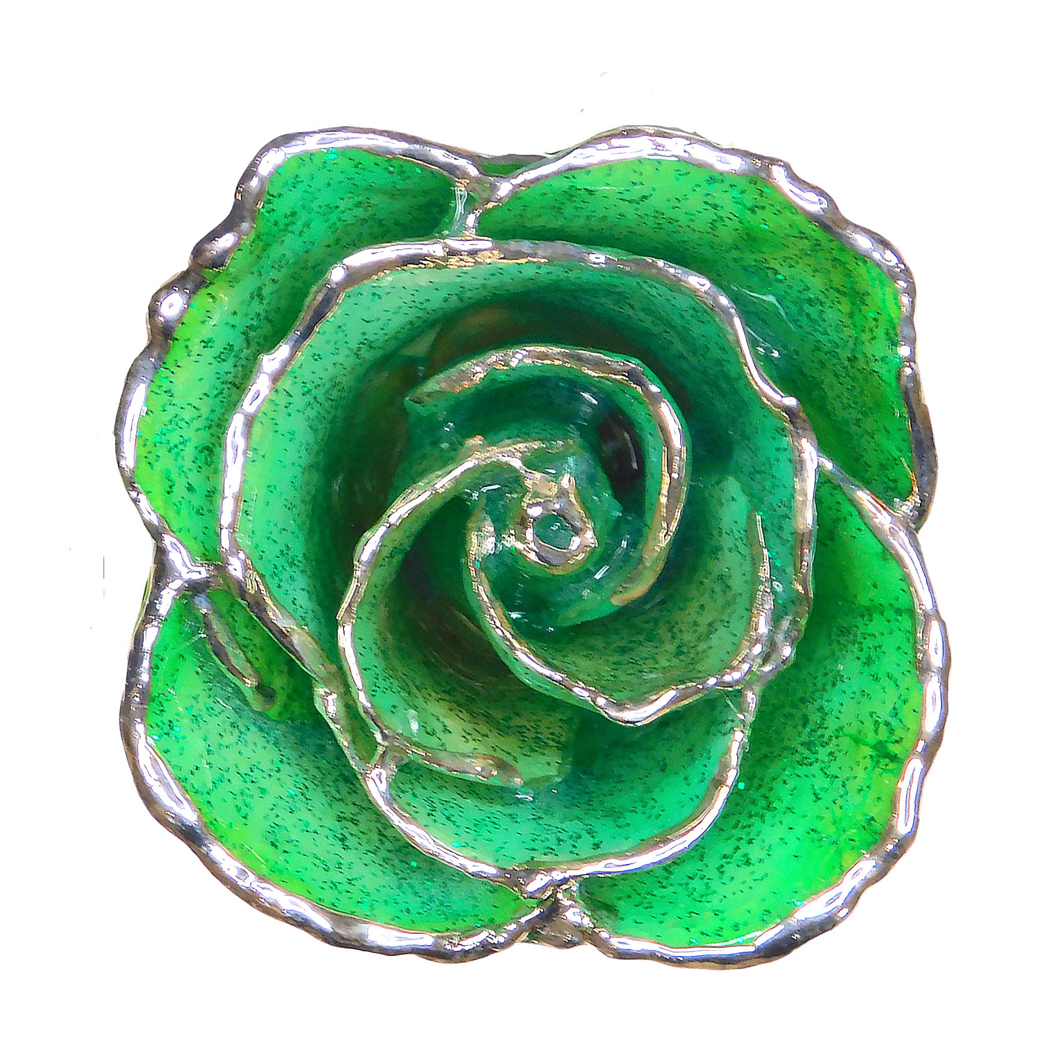 Silver Forever Rose - Peridot Sparkle (August Birthstone)