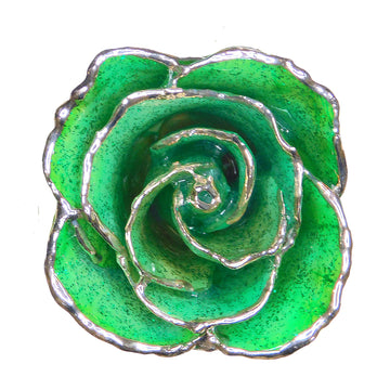 Silver Forever Rose - Peridot Sparkle (August Birthstone)