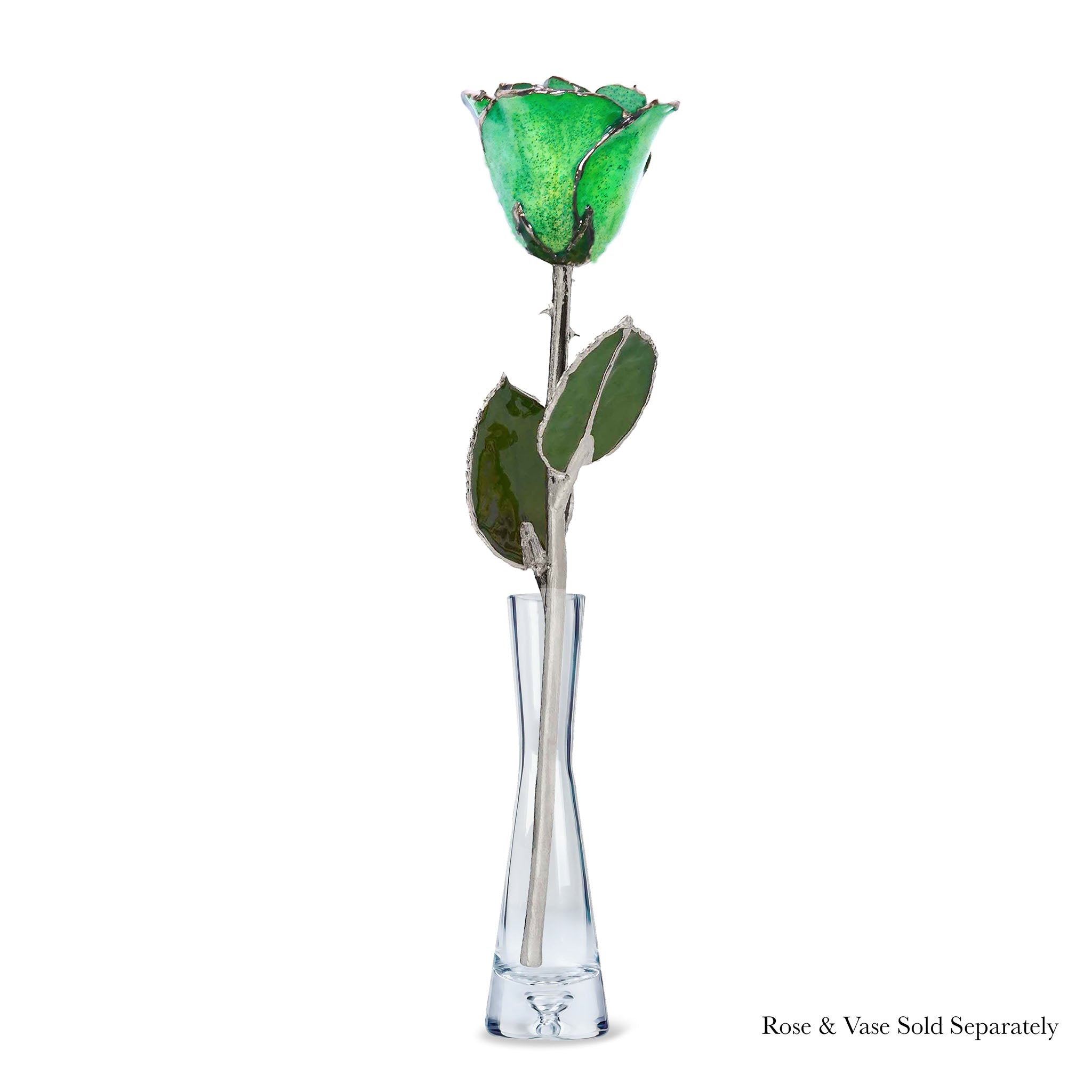 Silver Forever Rose - Peridot Sparkle (August Birthstone)
