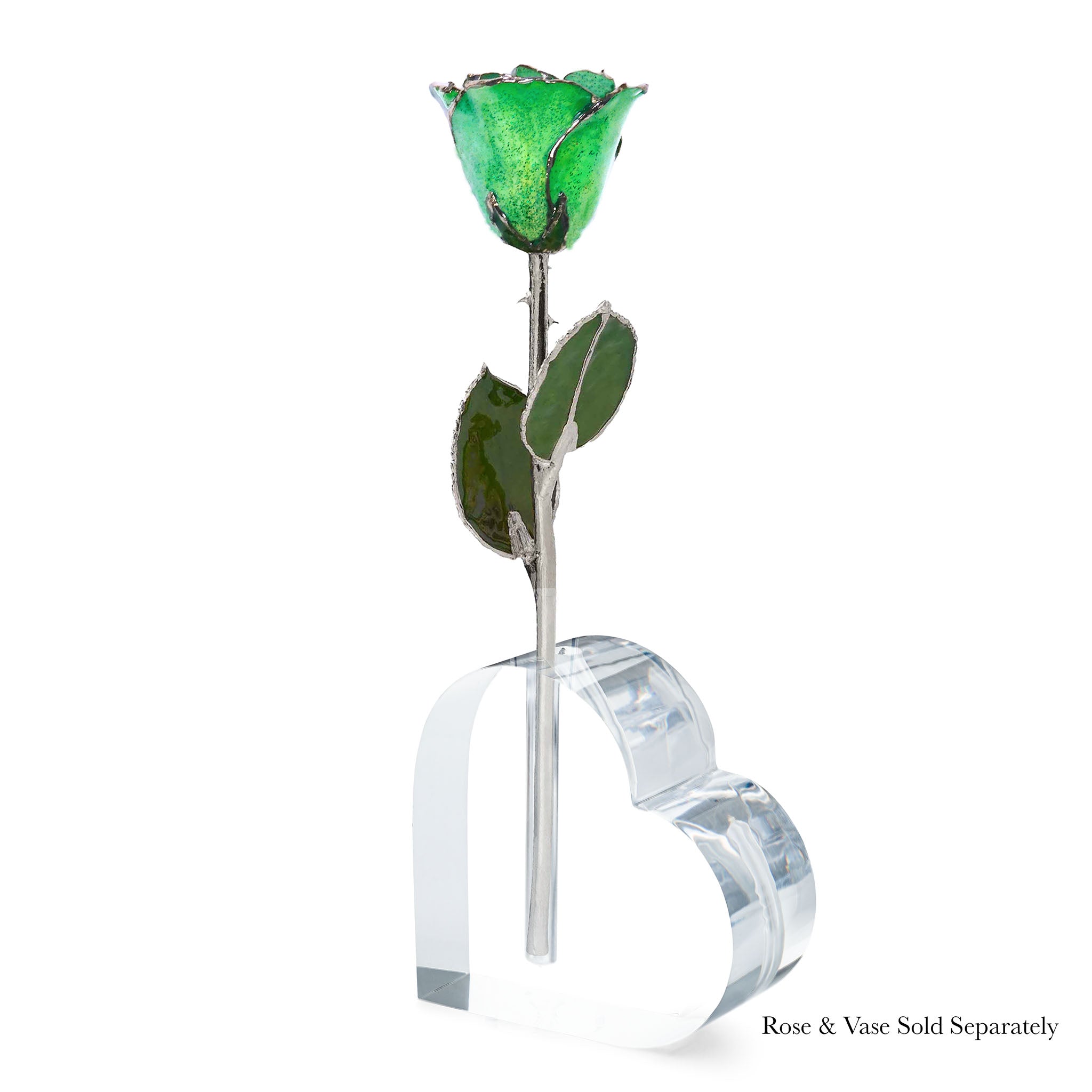 Silver Forever Rose - Peridot Sparkle (August Birthstone)