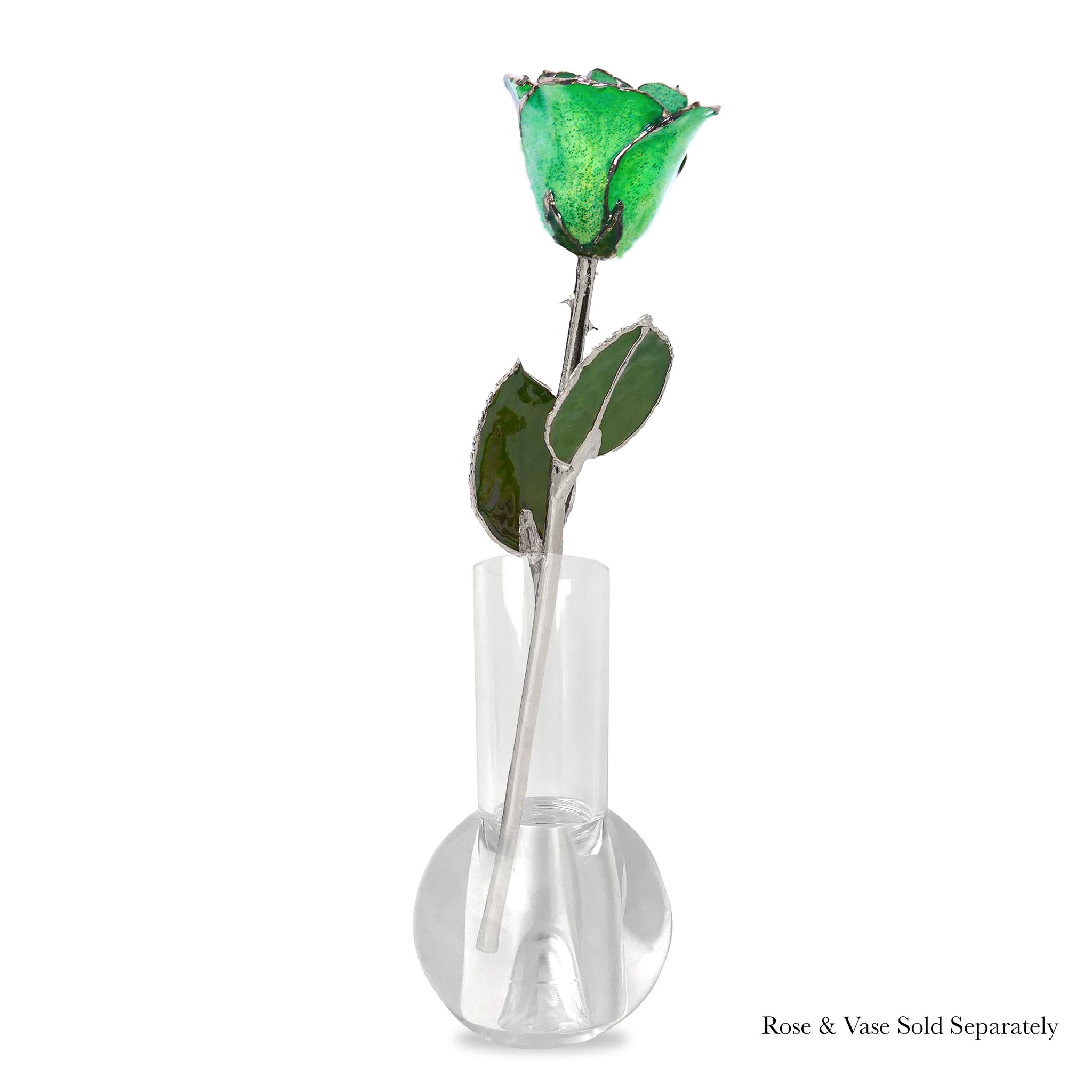 Silver Forever Rose - Peridot Sparkle (August Birthstone)