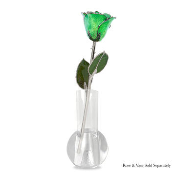 Silver Forever Rose - Peridot Sparkle (August Birthstone)