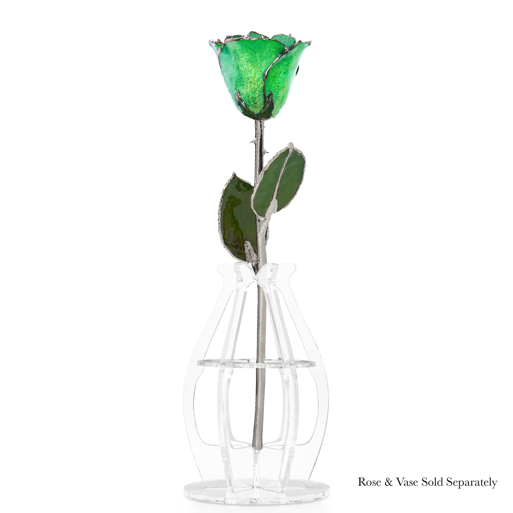 Silver Forever Rose - Peridot Sparkle (August Birthstone)