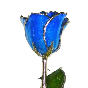 Silver Forever Rose - Sapphire Sparkle (September Birthstone)